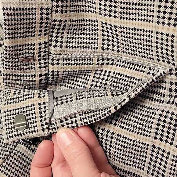 Adrianna Papell Plaid Taupe Dress Pants - Picture 7 of 8